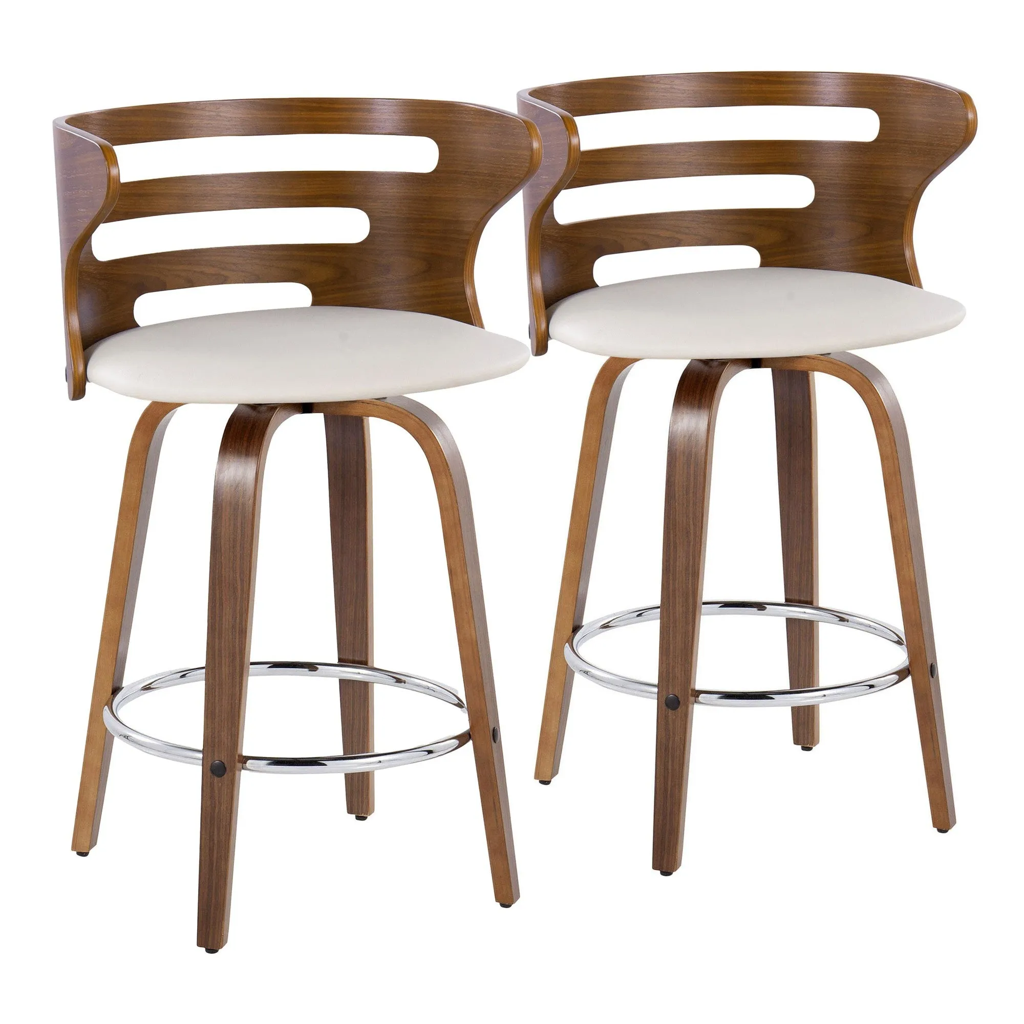 Cosini 26" Fixed-Height Counter Stool - Set of 2 By LumiSource - B26-COSIPU-GRTZR2 WLWLBN2