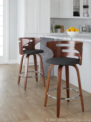 Cosini 26" Fixed-Height Counter Stool - Set of 2 By LumiSource - B26-COSIPU-GRTZR2 WLWLBN2
