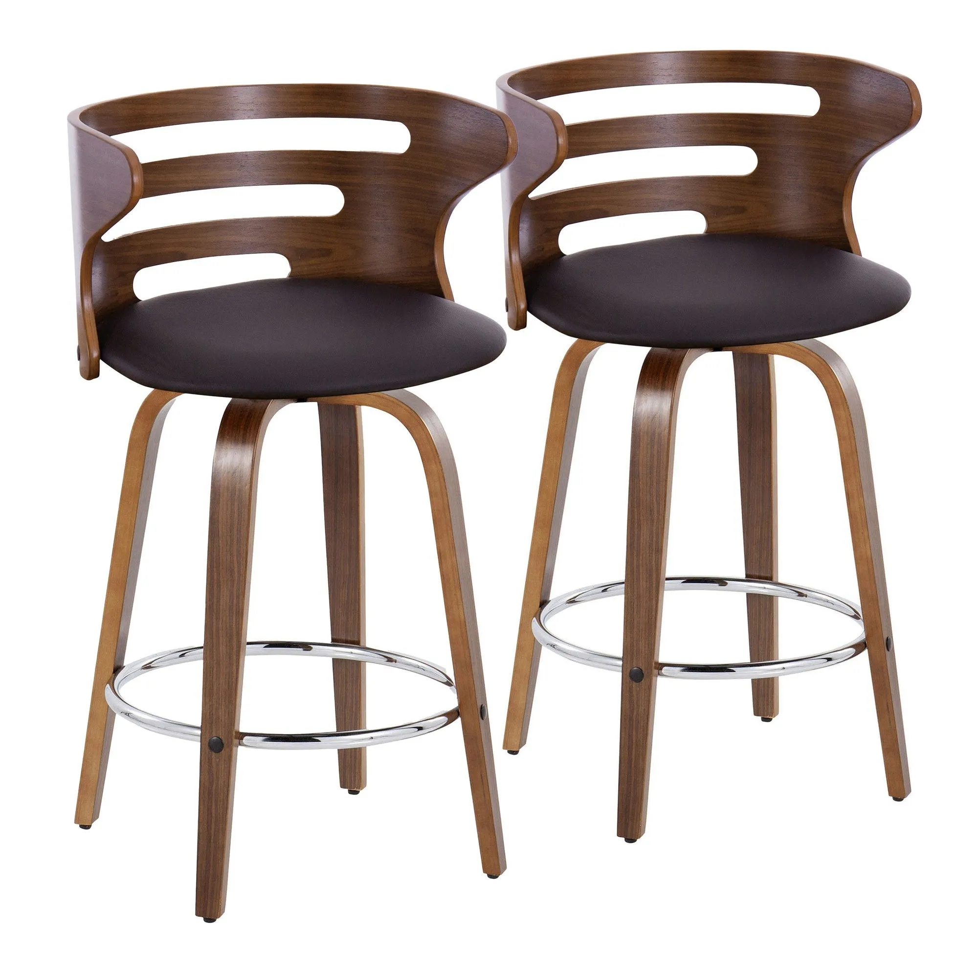 Cosini 26" Fixed-Height Counter Stool - Set of 2 By LumiSource - B26-COSIPU-GRTZR2 WLWLBN2
