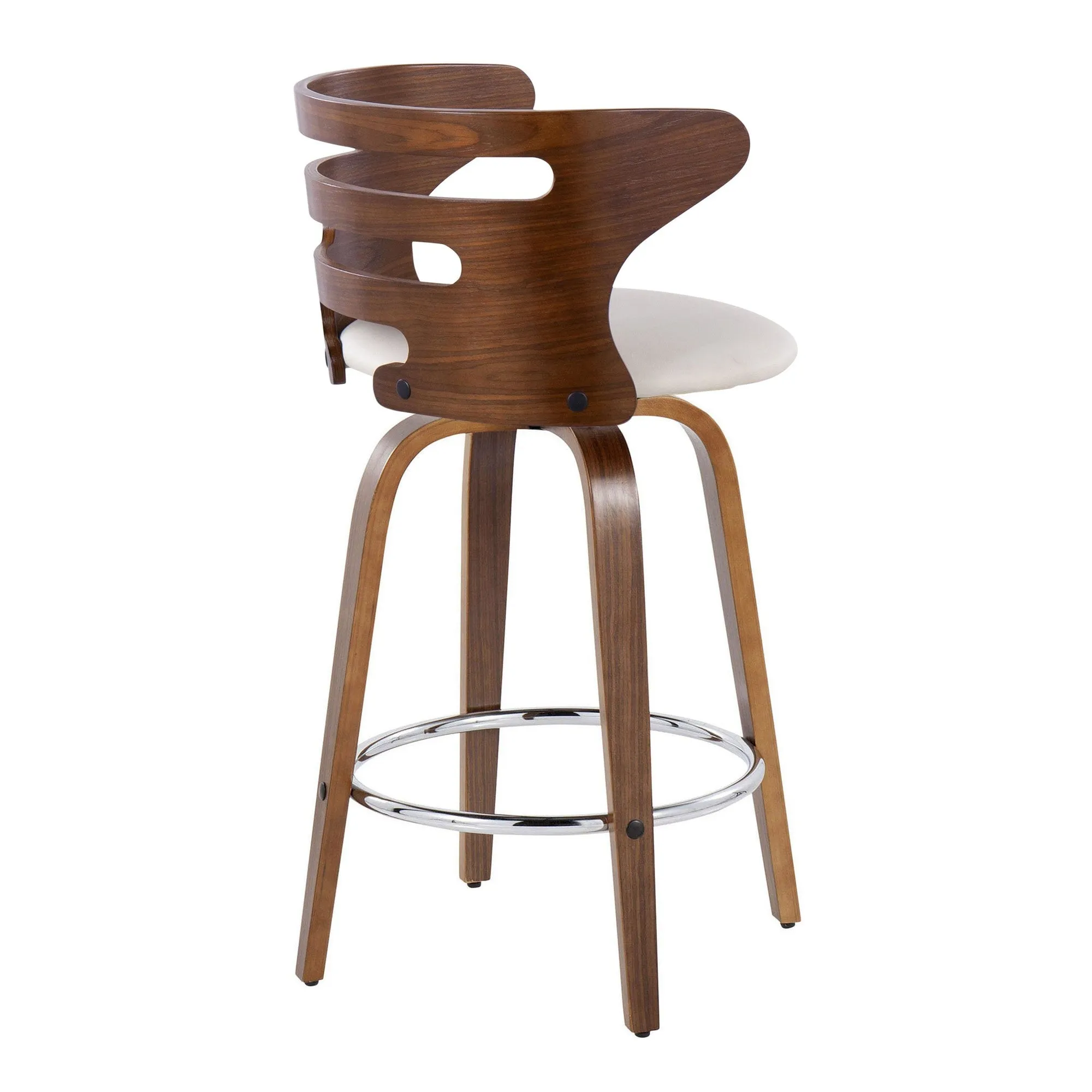 Cosini 26" Fixed-Height Counter Stool - Set of 2 By LumiSource - B26-COSIPU-GRTZR2 WLWLBN2