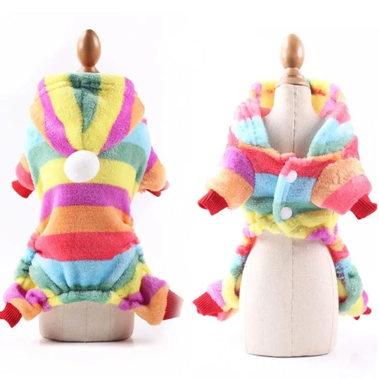 Cozy Fleece Dog Jumpsuit for Autumn and Winter - Four-Legged Pet Pajamas