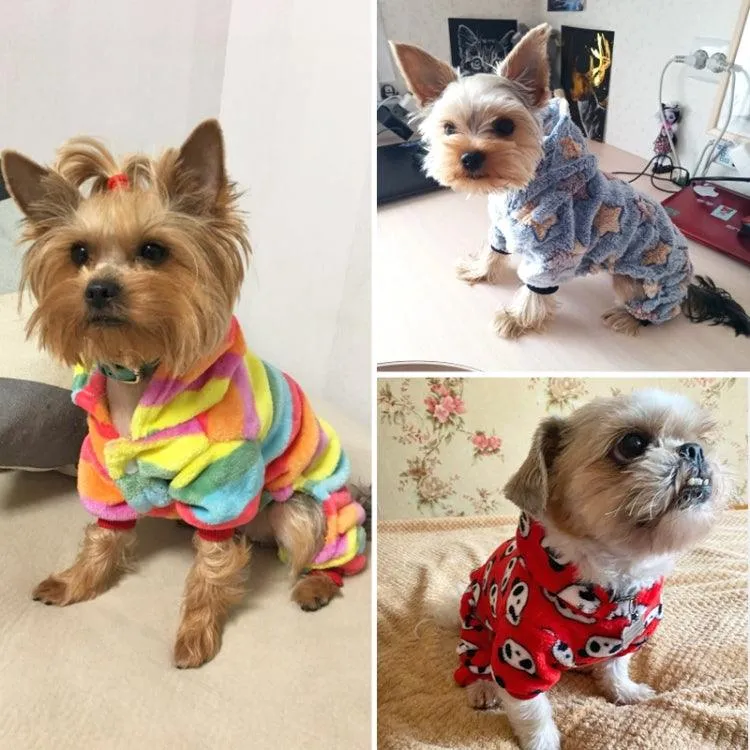 Cozy Fleece Dog Jumpsuit for Autumn and Winter - Four-Legged Pet Pajamas