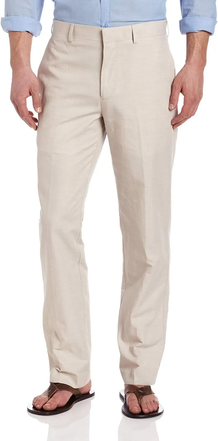 Cubavera Men's Linen and Cotton Herringbone Textured Pants (Waist Size 30 - 54 Big & Tall)