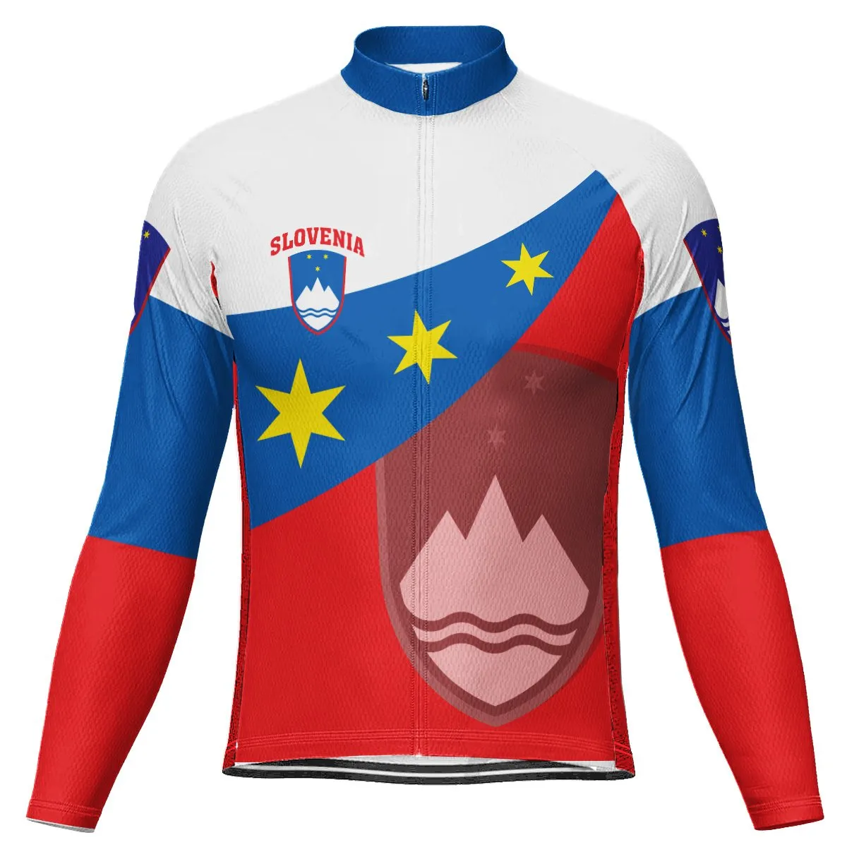 Customized Slovenia Winter Thermal Fleece Long Sleeve Cycling Jersey for Men