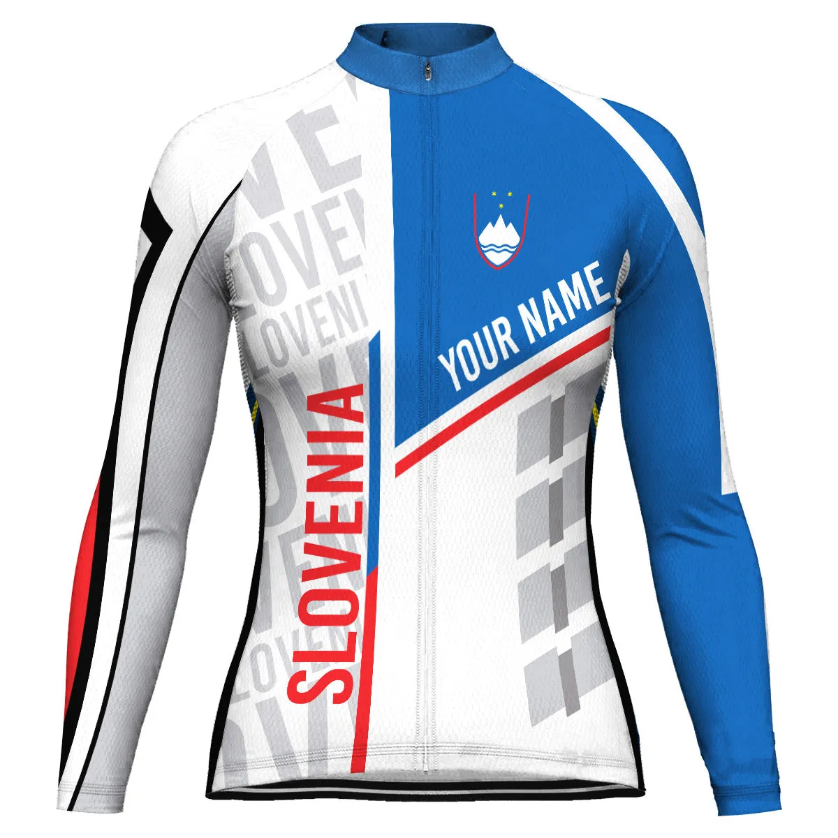 Customized Slovenia Winter Thermal Fleece Long Sleeve Cycling Jersey for Men