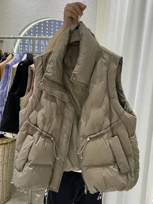 DERMEARNE 2024 Fashion Down Vest Women Luxury Designer Sleeveless Jacket 90% Duck Down Gilet Autumn Winter Korean Female Waistcoat