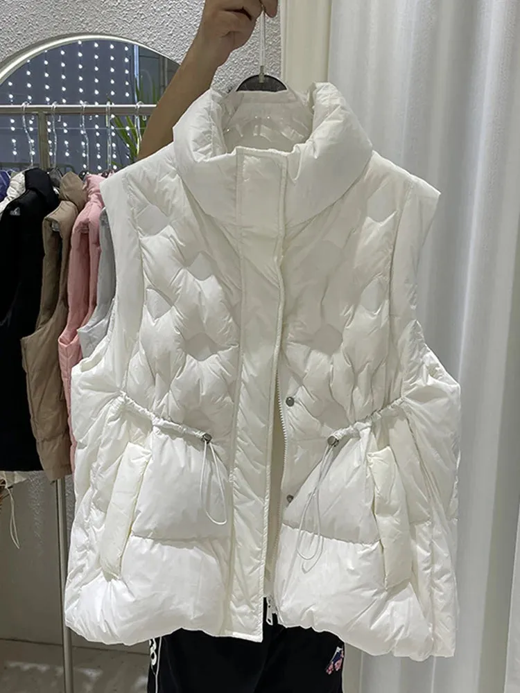 DERMEARNE 2024 Fashion Down Vest Women Luxury Designer Sleeveless Jacket 90% Duck Down Gilet Autumn Winter Korean Female Waistcoat