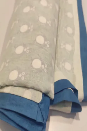 Earthen Nest Hand Block Printed Cotton Kids Dohar-Blue Penguin