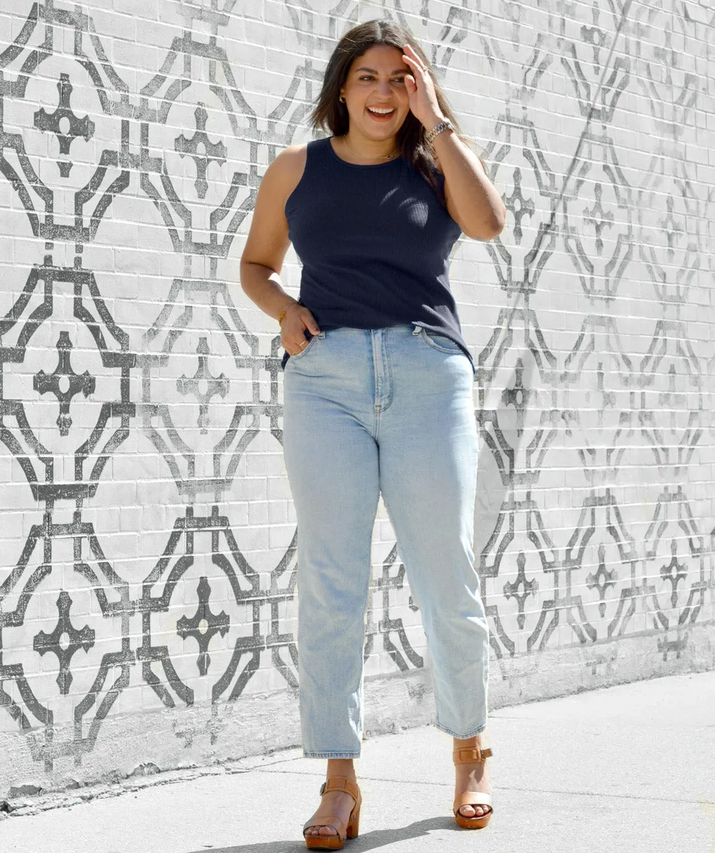ELODIE high neck tank in Dark Navy