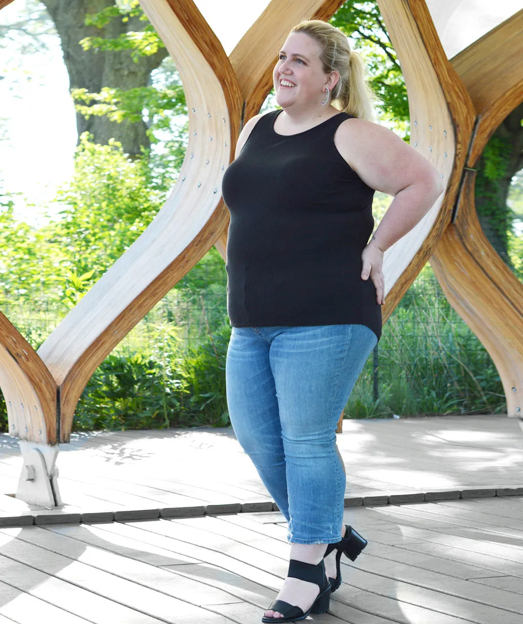 ELODIE high neck tank in Jet Black