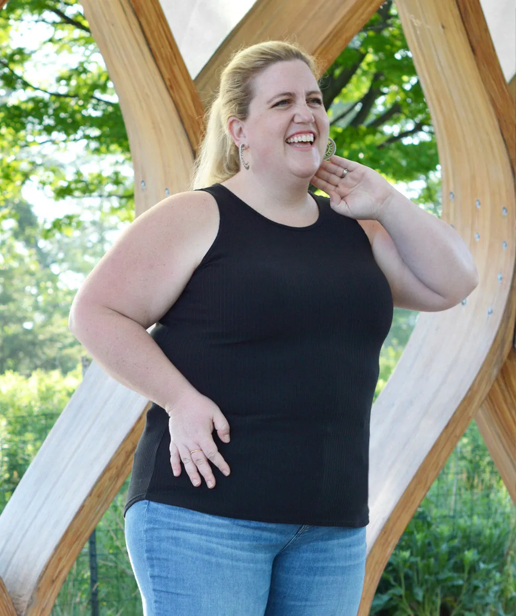 ELODIE high neck tank in Jet Black
