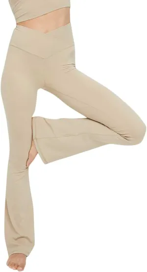 Esobo Women's Bootleg Yoga Pants Crossover High Waisted Wide Leg Workout Flare Pants Bootcut Work Pants Dress Pants