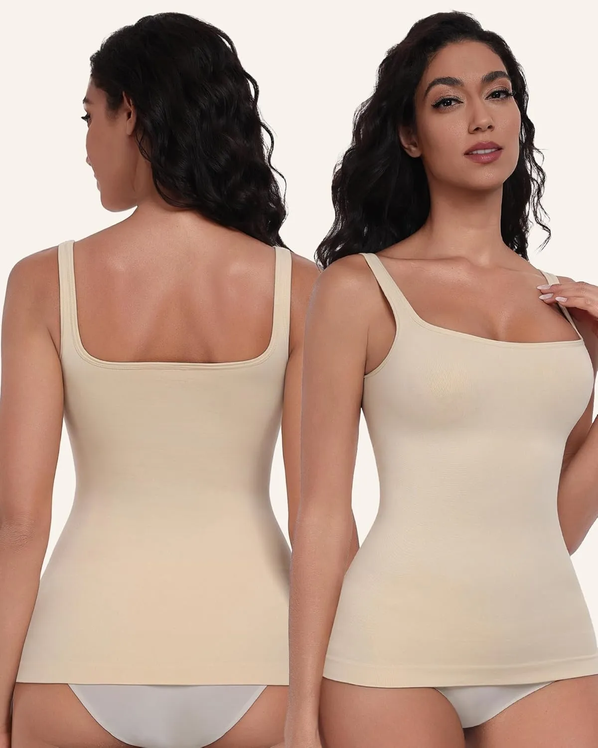 EUYZOU Womens Shapewear Tummy Control Seamless Square Neck Compression Tank Tops for Women Body Shaper Camisole Top