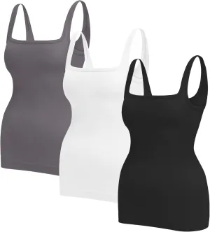 EUYZOU Womens Shapewear Tummy Control Squre Neck Seamless Compression Tank Tops for Women Slimming Body Shaper Camisole