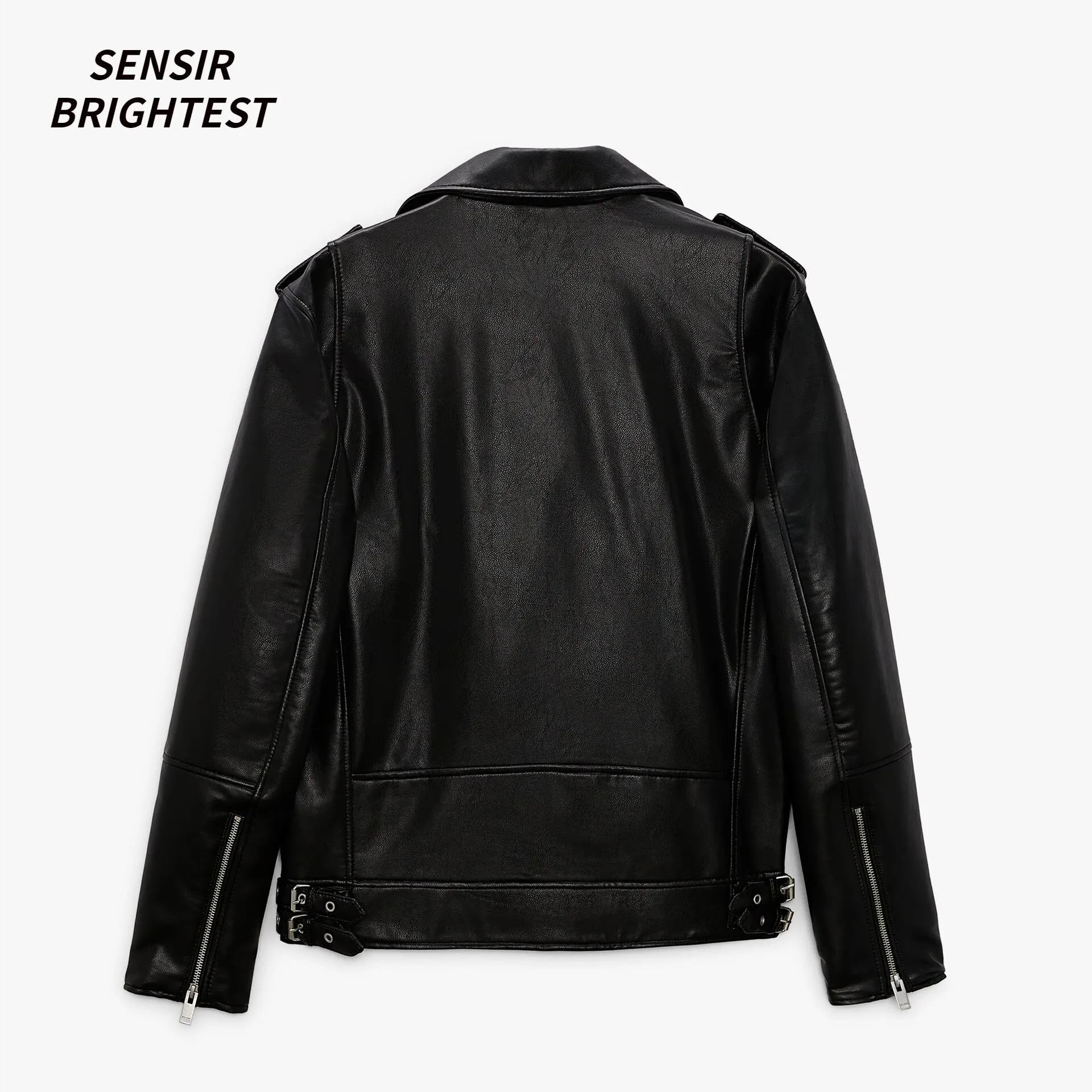 Fall 22 Men&#39;s Black High Quality Pu Leather Locomotive Jacket Zip Jacket Men&#39;s