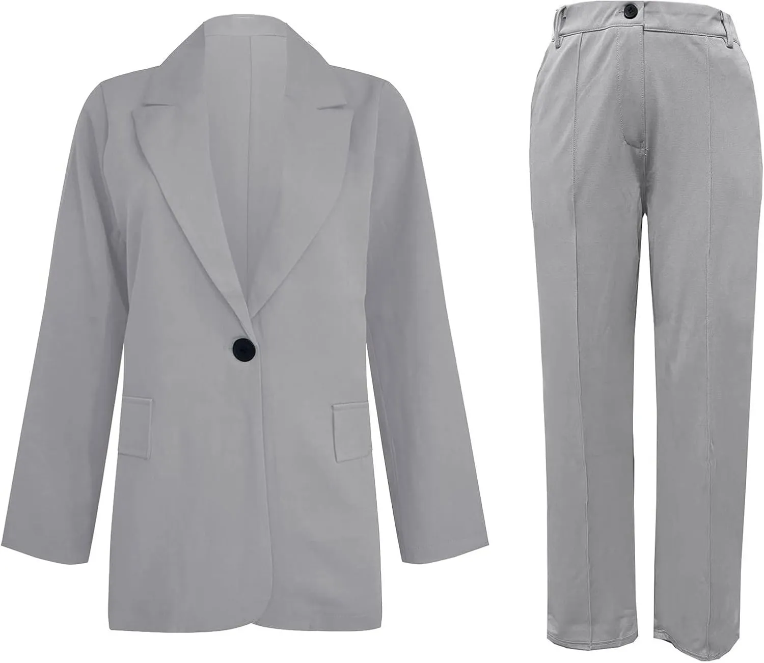 Firzero Plus Size Summer Business Casual Outfits for Women 2 Piece Dressy Work Pants Suits Blazer Jacket Long Pants 2024