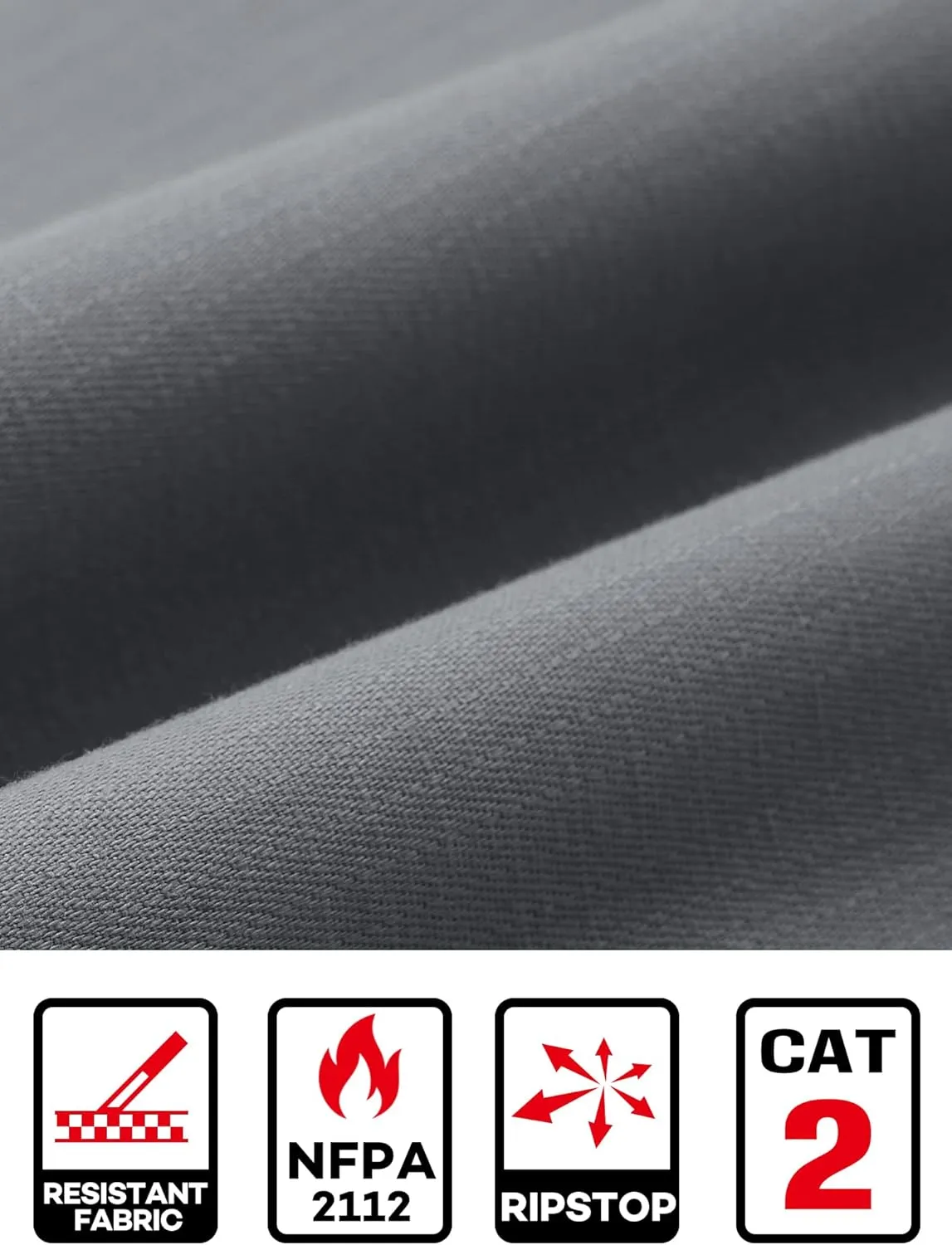 FR Ristop Pants for Men 6.5oz Flame Resistant Pants (2112& CAT2) 6-Pockets with Double Reinforced Knees