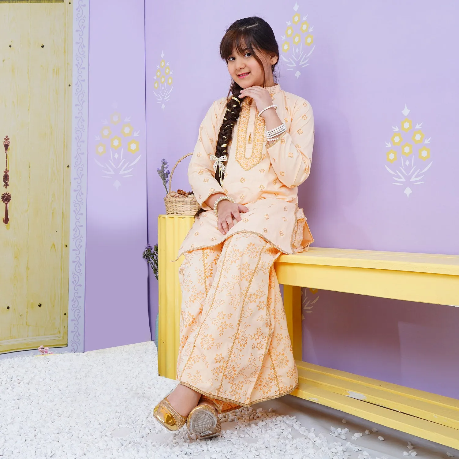 Girls 2Pcs Fancy Oriental - Tender Peach