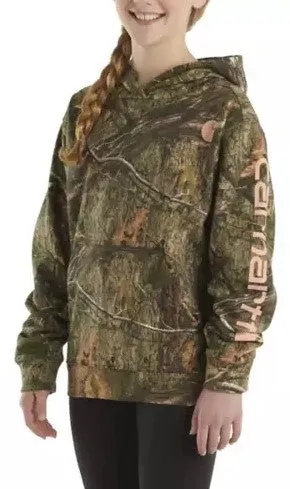 Girls' Long-Sleeve Camo Graphic Sweatshirt