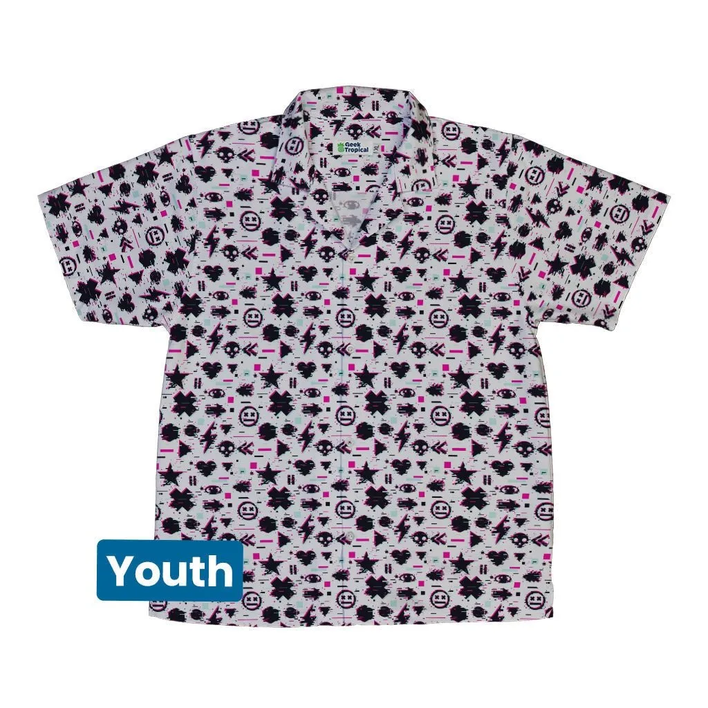 Glitchy Game Effects Video Game Youth Hawaiian Shirt