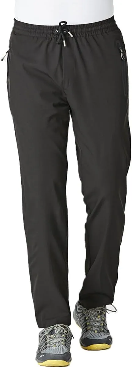 Gopune Men's Lightweight Hiking Running Sweatpants Quick Dry Outdoor Athletic Casual Pants with Zipper Pockets