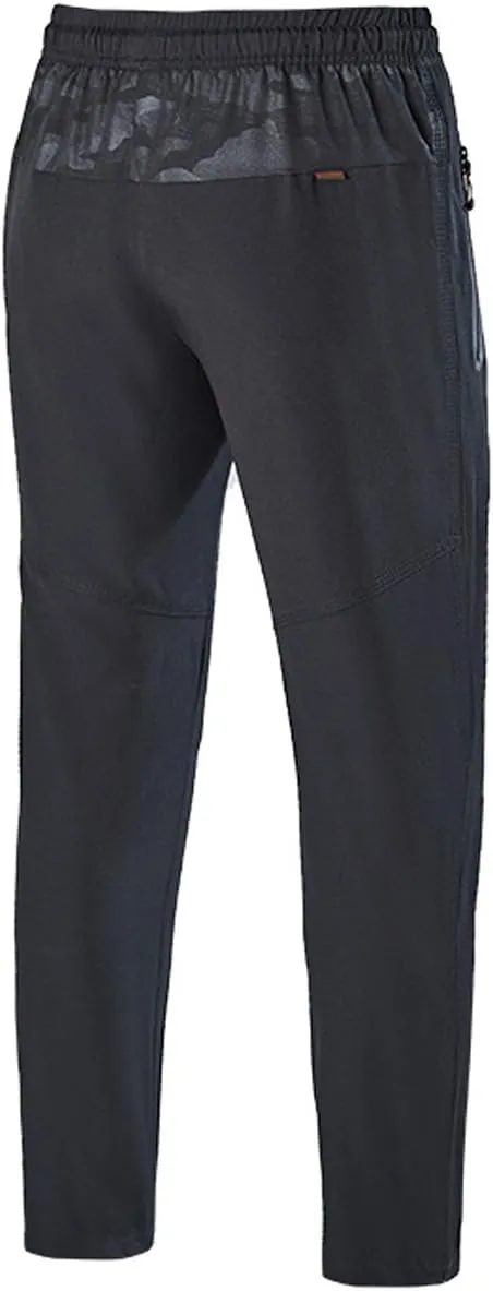 Gopune Men's Lightweight Hiking Running Sweatpants Quick Dry Outdoor Athletic Casual Pants with Zipper Pockets