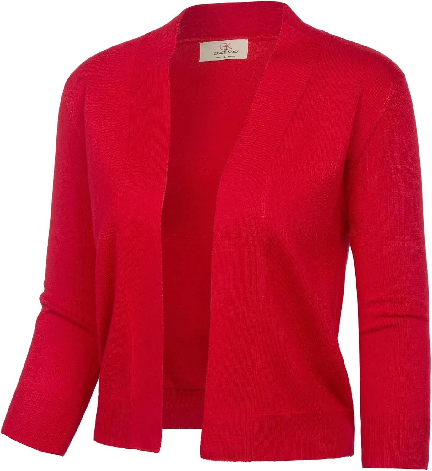 GRACE KARIN Women 2 Pack 3/4 Sleeve Cardigan Sweater Cropped Shrug for Dress Tops S-2XL