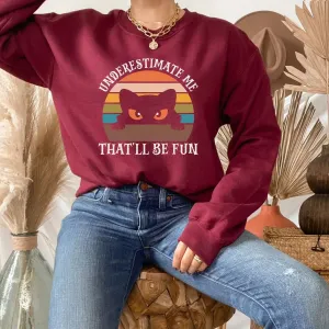 Halloween Cat Shirt, Cat Sweater, Cad Dad Gift, Cute Cat Hoodie, Black Cat theme Gifts, Spooky Cat Mom Sweatshirt, Funny Pussy Cat Mom Shirt