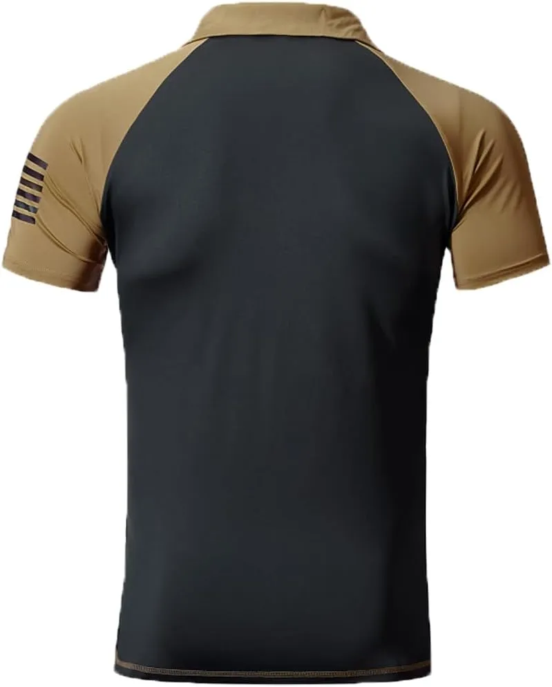 HARGLESMAN Men's 1776 Independence Day American Flag Short Sleeve Polo Golft Shirt(S-3XL)