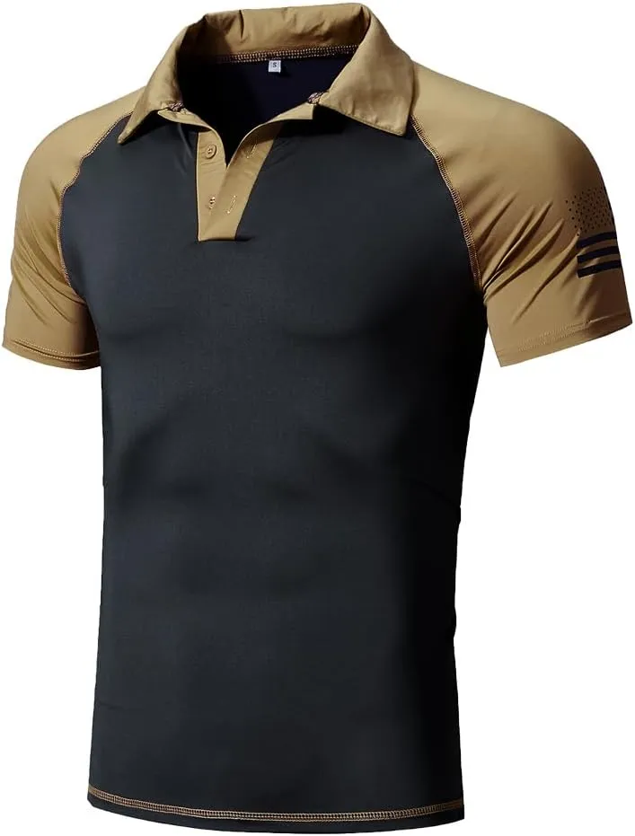 HARGLESMAN Men's 1776 Independence Day American Flag Short Sleeve Polo Golft Shirt(S-3XL)