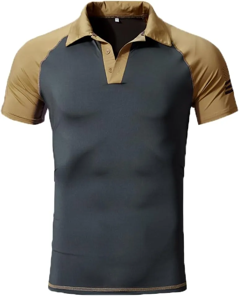 HARGLESMAN Men's 1776 Independence Day American Flag Short Sleeve Polo Golft Shirt(S-3XL)