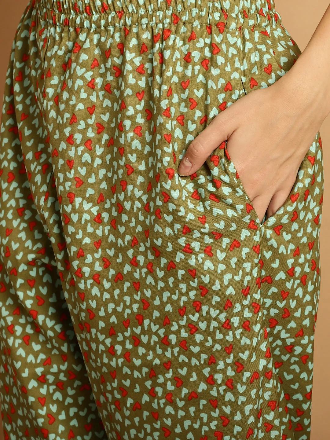 Heart Print Nightsuit Set