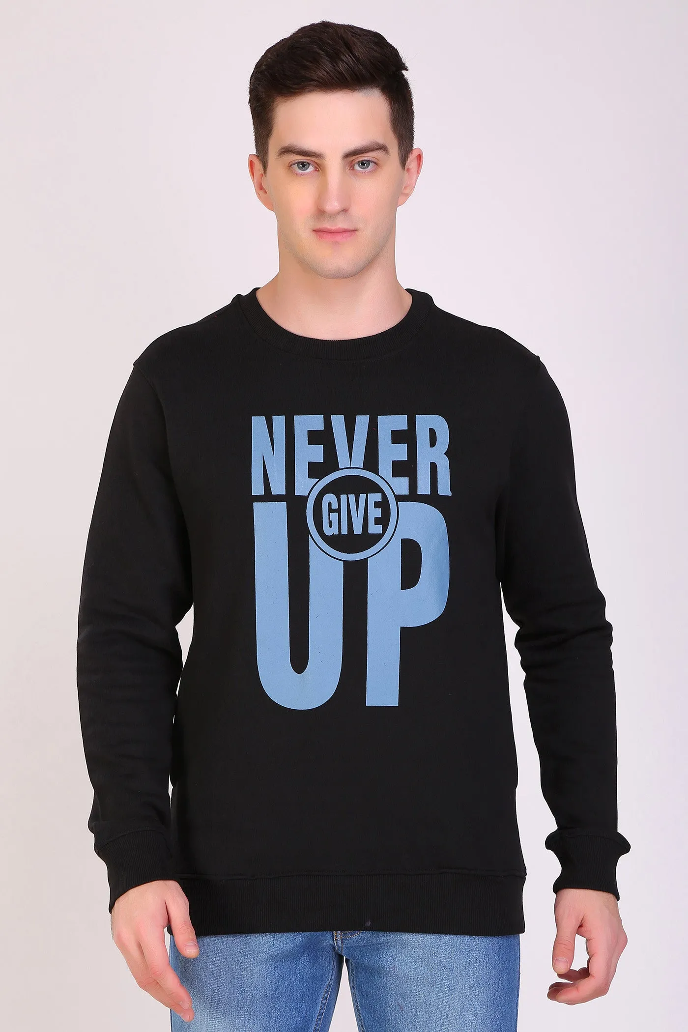 HiFlyers Full Sleeve Printed Men Sweatshirt - Black