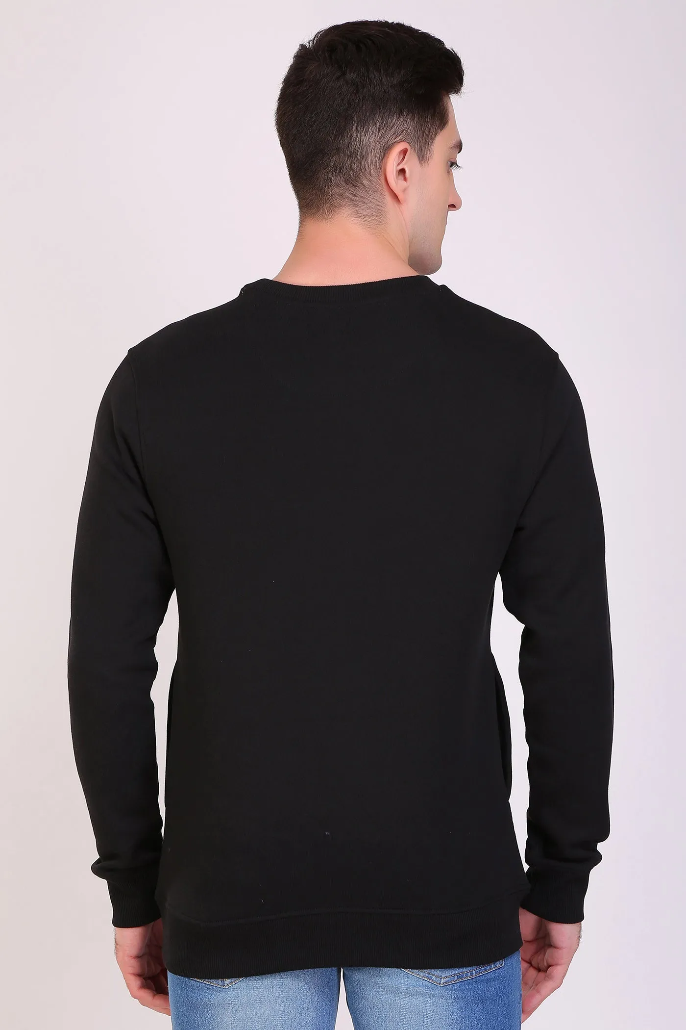 HiFlyers Full Sleeve Printed Men Sweatshirt - Black