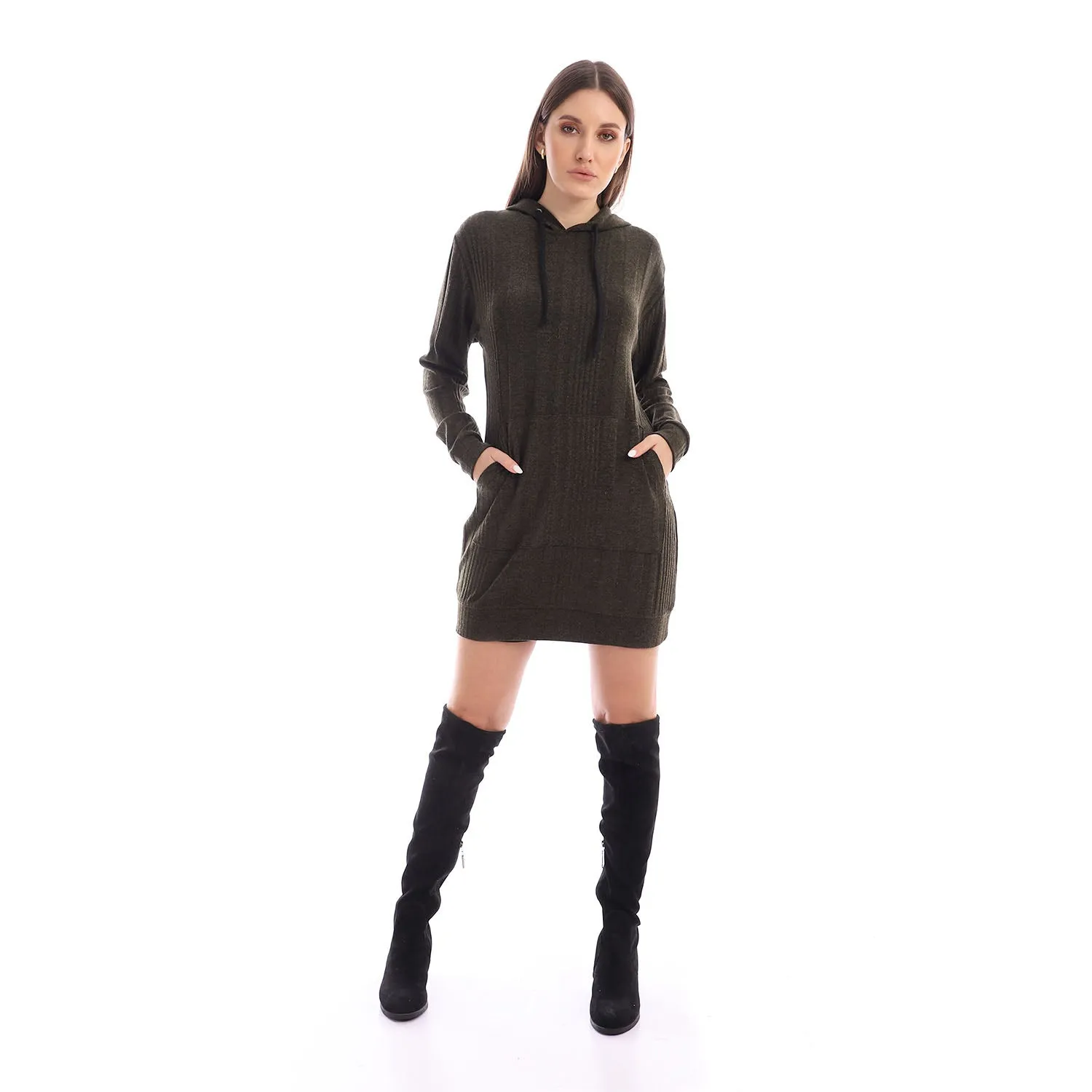 High Low Cotton Long Hoodie - Kady