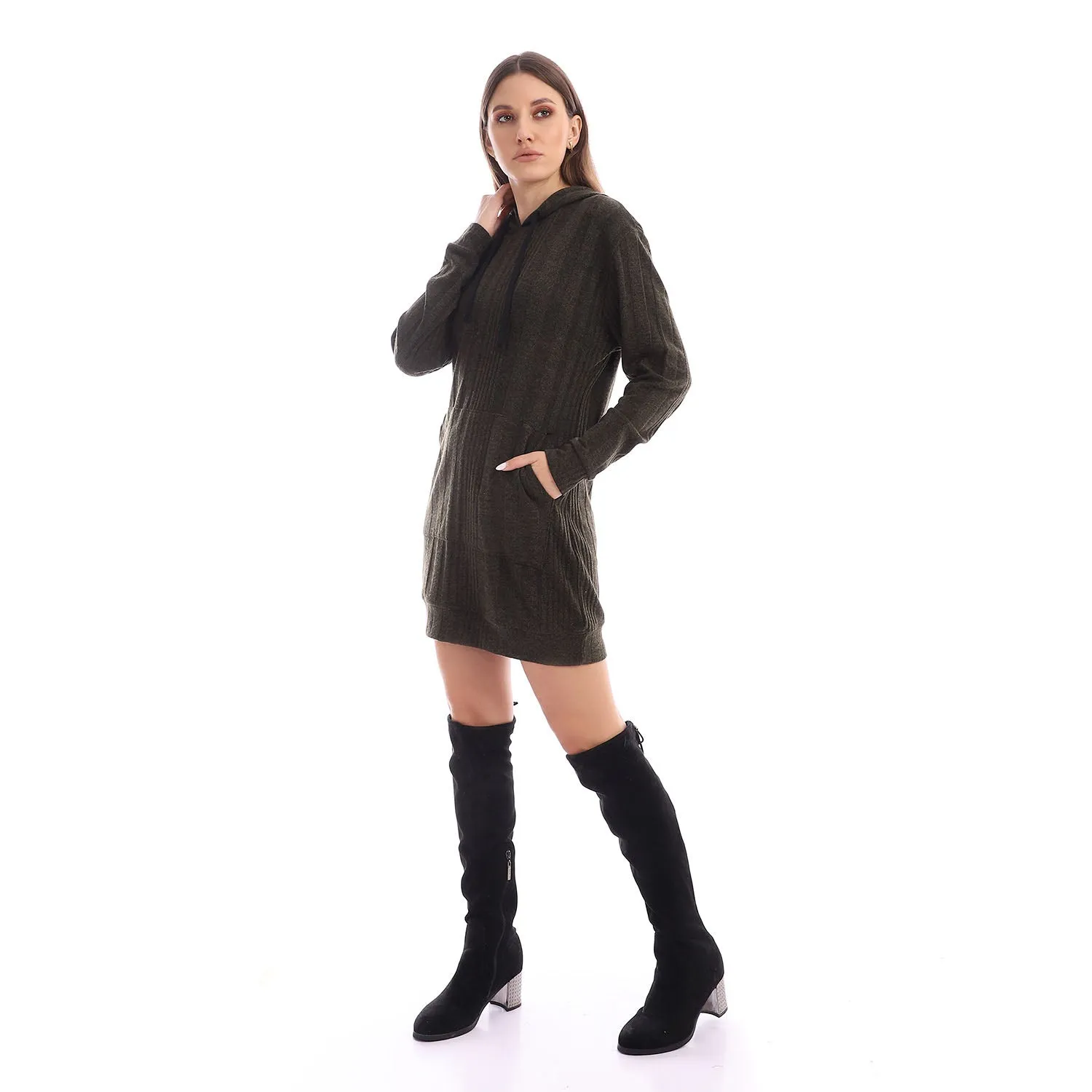 High Low Cotton Long Hoodie - Kady