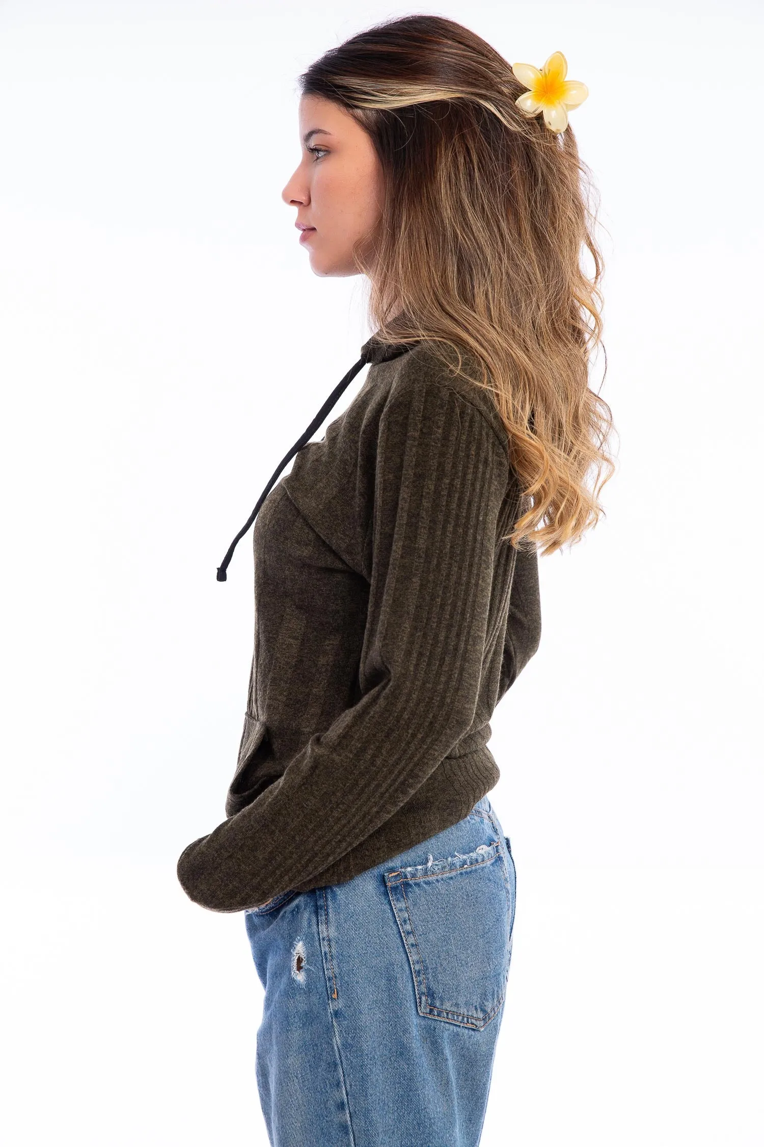 High Low Cotton Long Hoodie - Kady