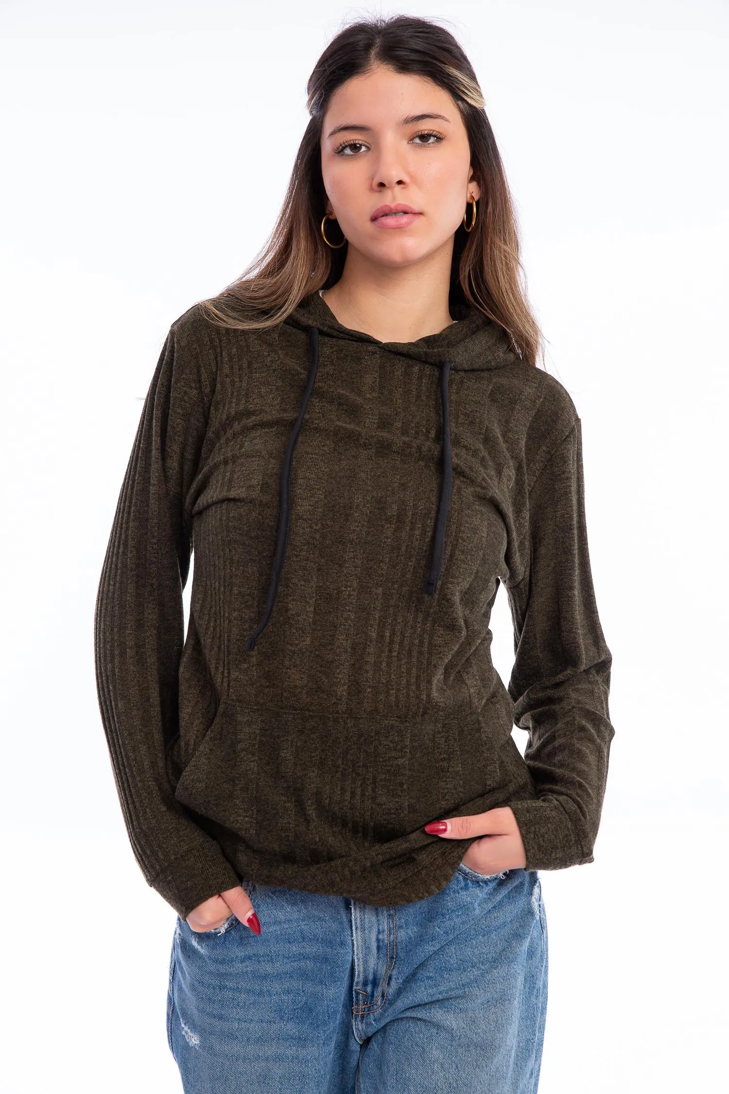 High Low Cotton Long Hoodie - Kady