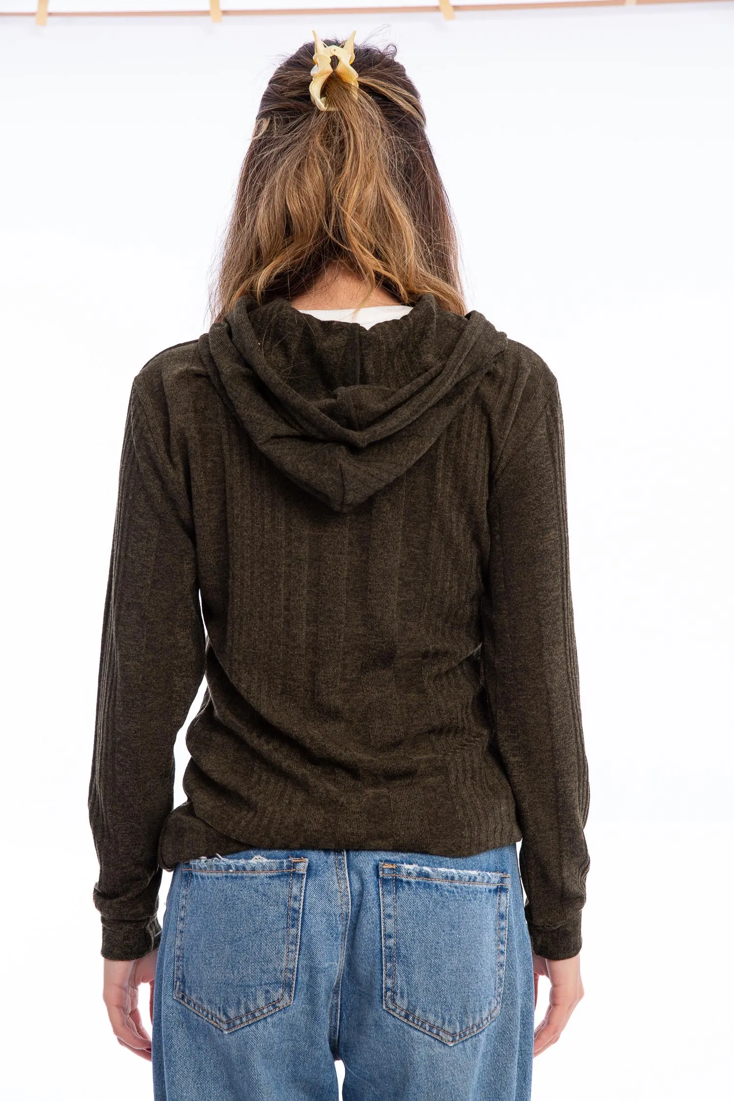 High Low Cotton Long Hoodie - Kady