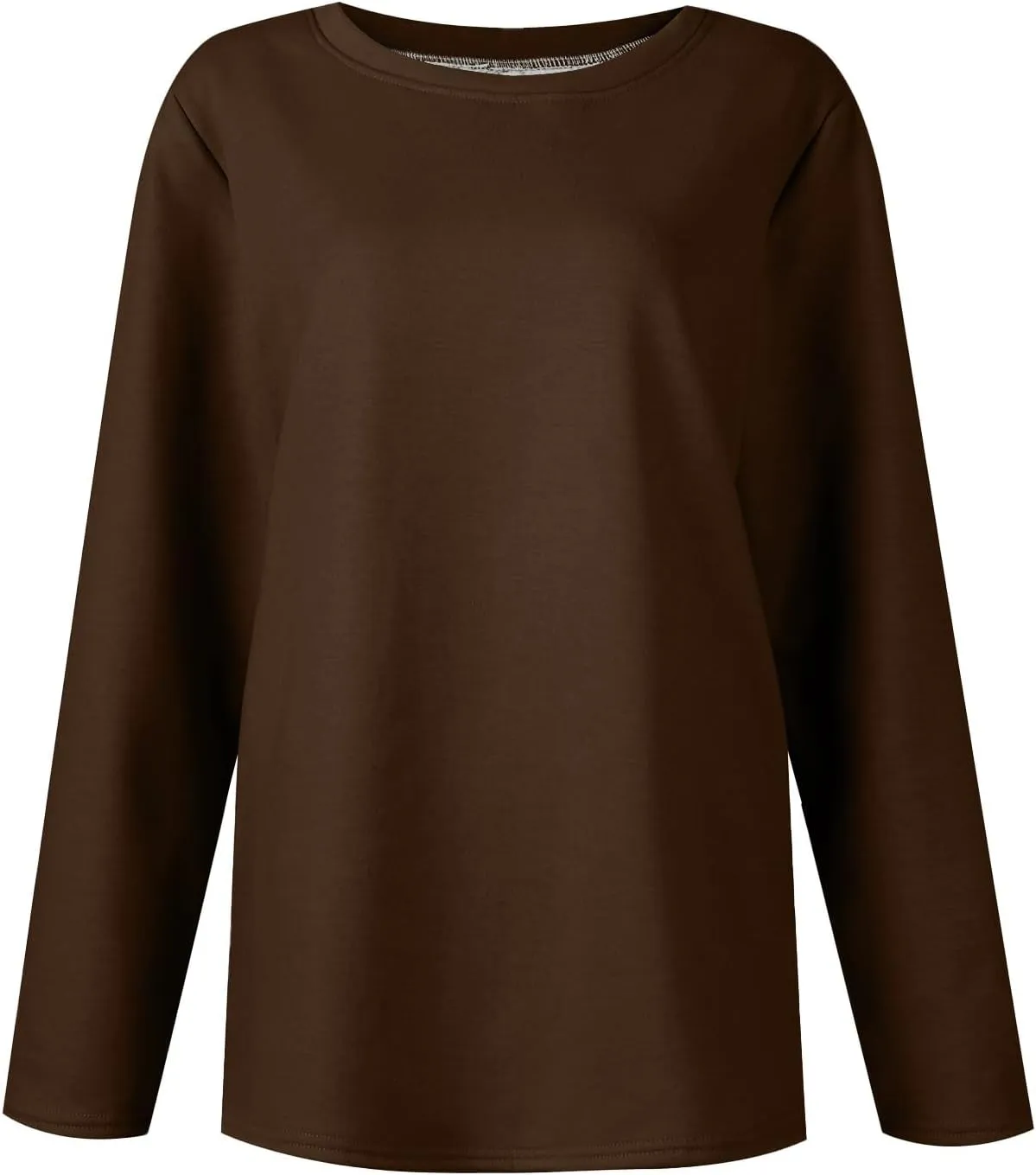 HXHYQKP Fleece Lined Sweatshirt Women's Sherpa Lined Sweatshirt Winter Warm Fleece Crewneck Pullover Loungewear