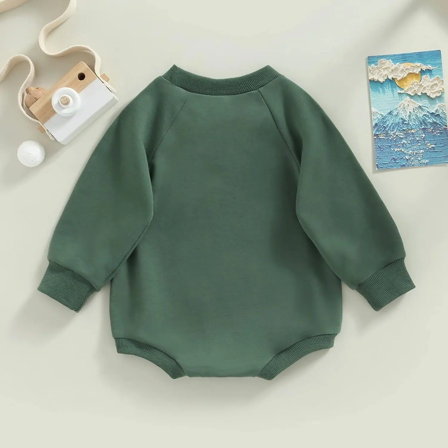 Infant Baby Girl Boy Oversized Sweatshirt Romper Solid Crewneck Sweater Romper Long Sleeve Bubble Bodysuit Tops