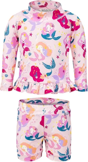 JAN & JUL Long Sleeve 2-pc UV Swim-Suit Set with Shorts (Baby, Toddler, Kids)