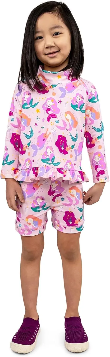 JAN & JUL Long Sleeve 2-pc UV Swim-Suit Set with Shorts (Baby, Toddler, Kids)