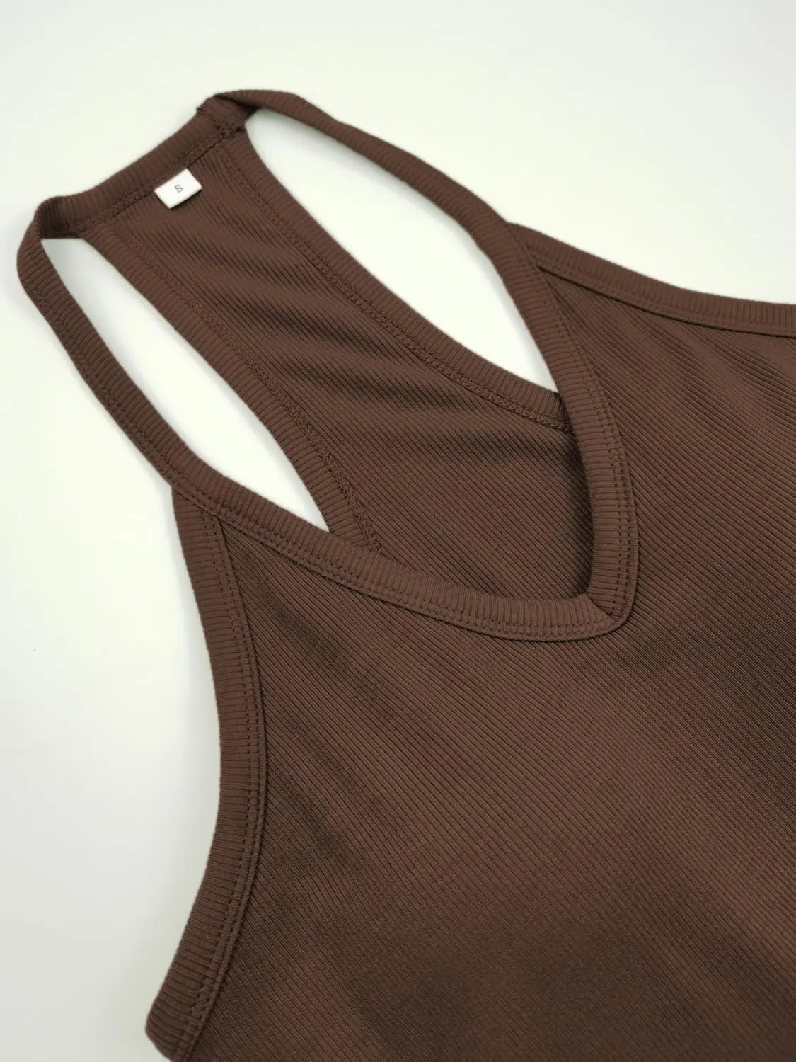Jar of Love Women's Workout Tank Top with Built-in Shelf Bra-V-Neck Racerback Ribbed Cami for Gym, Yoga, Running