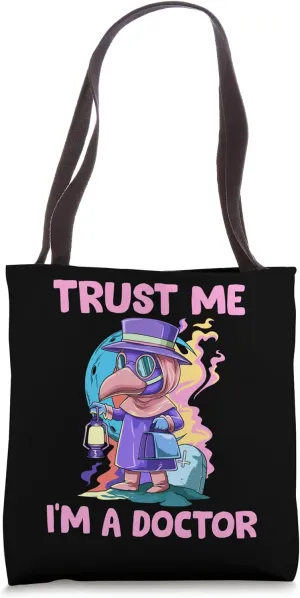 Kawaii Plague Doctor Pastel Goth Tote Bag