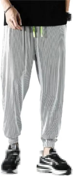 keusyoi Men's Sweatpant Summer Thin Ice Silk Pants Loose Sports Harem Pants Quick-Drying Casual Trousers