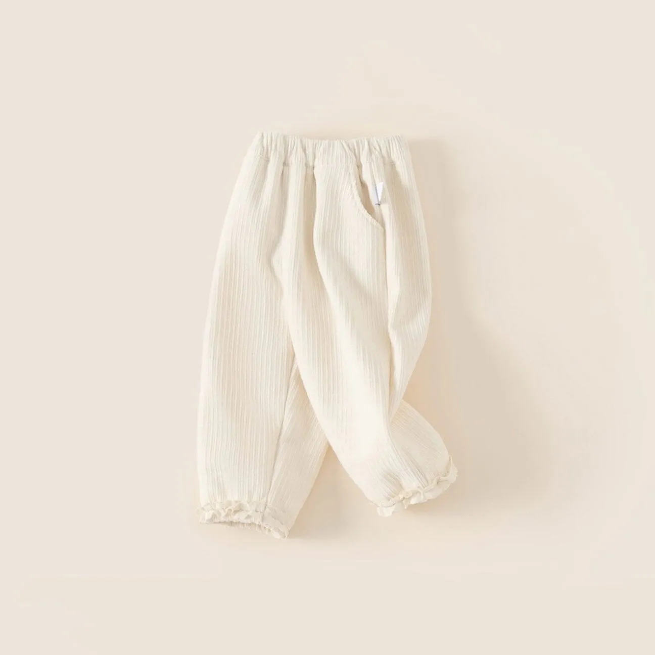 Lace Cuffed Winter Plush Casual Pants