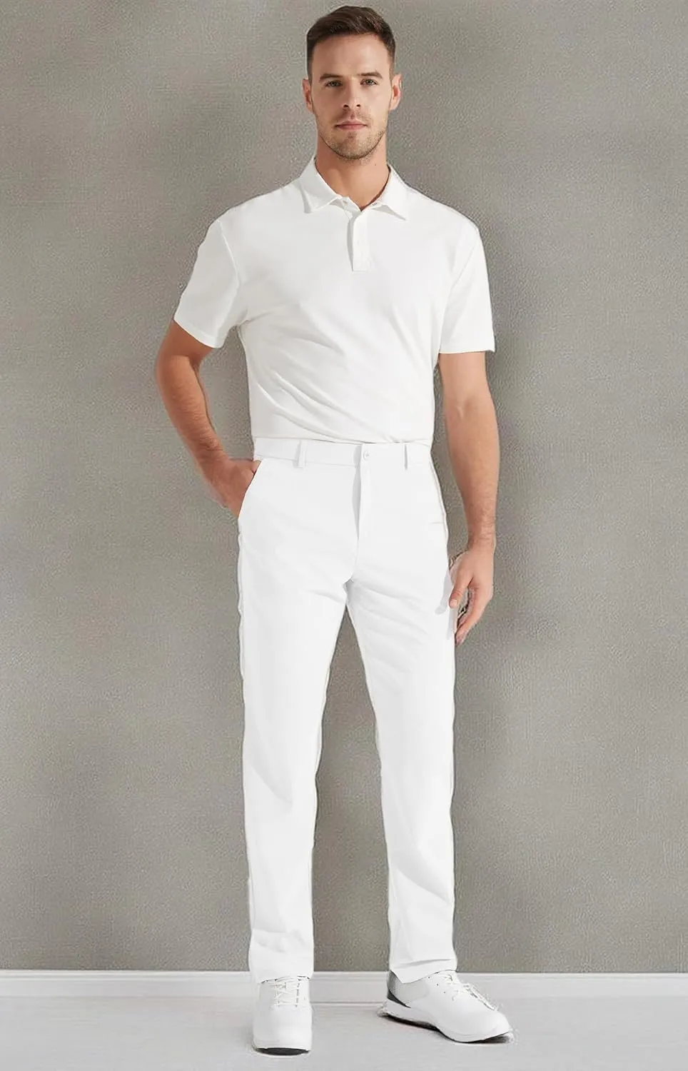 Libin Mens Golf Pants Stretch Work Dress Pants 30"/32"/34" Quick Dry Lightweight Casual Comfy Trousers with Pockets
