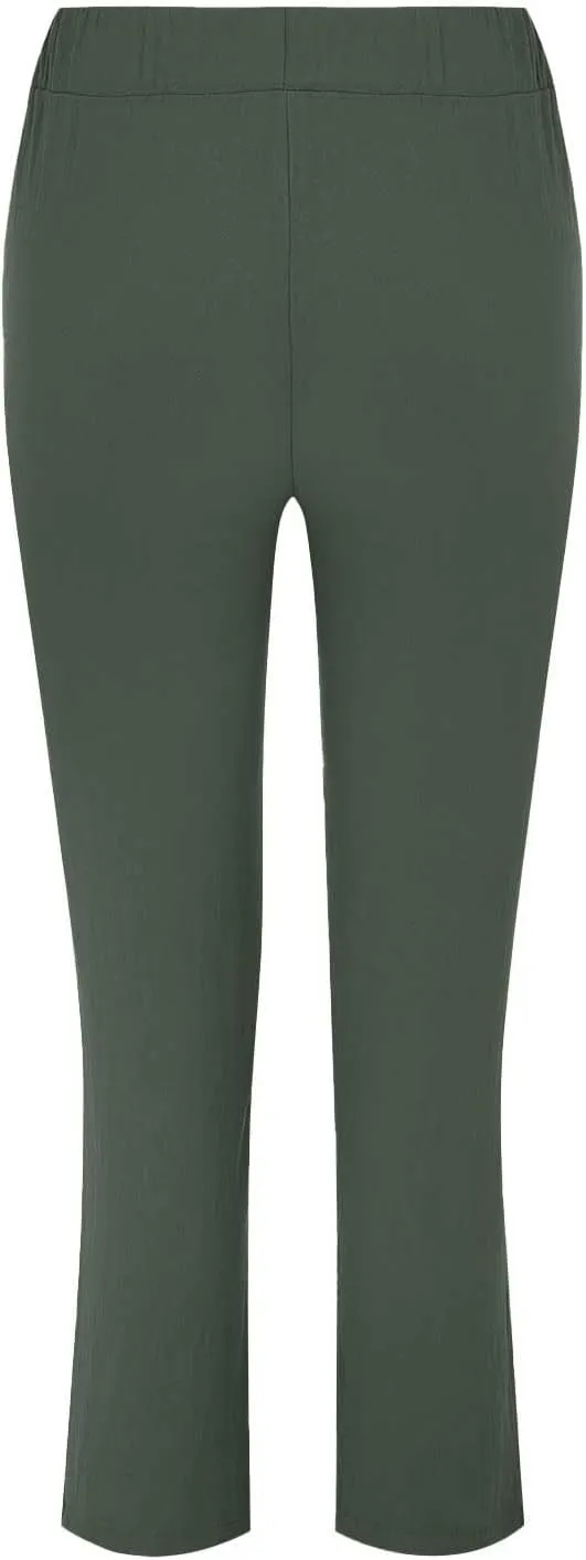 Linen Pants for Women 2025 Straight Wide Leg Lounge Pants Elastic Waist Roll Up Summer Beach Trousers with Pockets