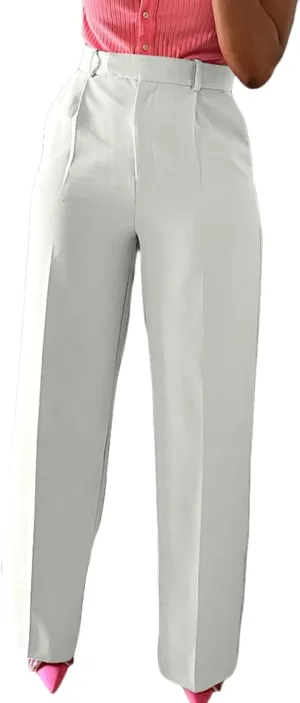 Lucuna Women's Wide Leg Dress Pants High Waisted Straight Leg Slacks Business Office Work Pants Trousers